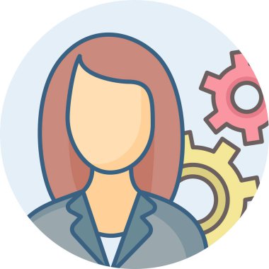 kadın ve dişliler, profil ayarları vektör simgesi modern basit vektör illüstrasyonu 