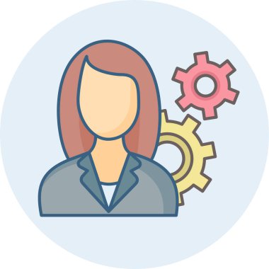 kadın ve dişliler, profil ayarları vektör simgesi modern basit vektör illüstrasyonu 