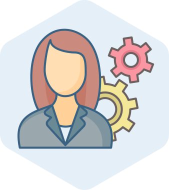 kadın ve dişliler, profil ayarları vektör simgesi modern basit vektör illüstrasyonu 