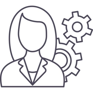 kadın ve dişliler, profil ayarları vektör simgesi modern basit vektör illüstrasyonu 