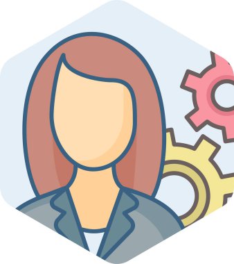 kadın ve dişliler, profil ayarları vektör simgesi modern basit vektör illüstrasyonu 