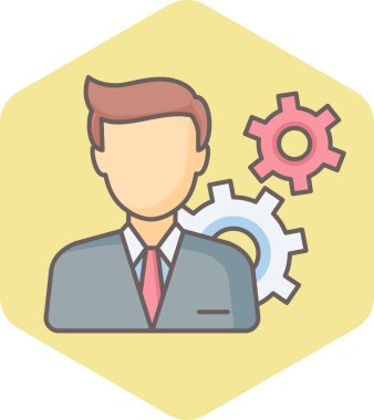 insan ve dişliler, profil ayarları vektör simgesi modern basit vektör illüstrasyonu 