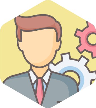 insan ve dişliler, profil ayarları vektör simgesi modern basit vektör illüstrasyonu 