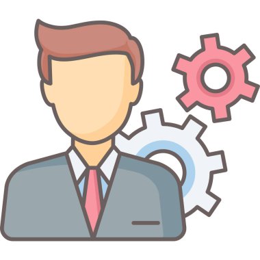 insan ve dişliler, profil ayarları vektör simgesi modern basit vektör illüstrasyonu 