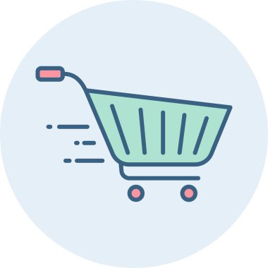 Alışveriş arabası vektör simgesi modern basit vektör illüstrasyonu 