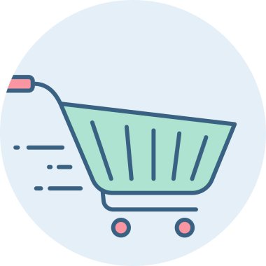 Alışveriş arabası vektör simgesi modern basit vektör illüstrasyonu 