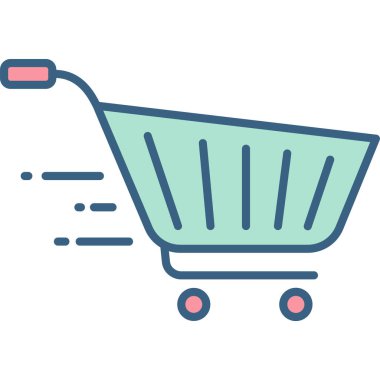 Alışveriş arabası vektör simgesi modern basit vektör illüstrasyonu 