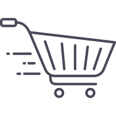 Alışveriş arabası vektör simgesi modern basit vektör illüstrasyonu 