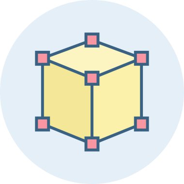3B modelleme, küp vektör simgesi modern basit vektör illüstrasyonu 