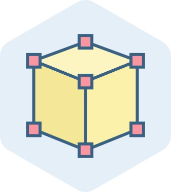 3B modelleme, küp vektör simgesi modern basit vektör illüstrasyonu 