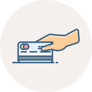 Kredi kartı vektör simgesi ile ödeme modern basit vektör illüstrasyonuName 