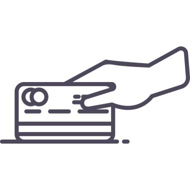 Kredi kartı vektör simgesi ile ödeme modern basit vektör illüstrasyonuName 