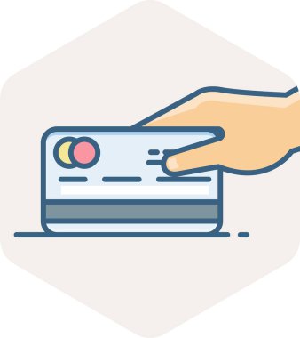 Kredi kartı vektör simgesi ile ödeme modern basit vektör illüstrasyonuName 