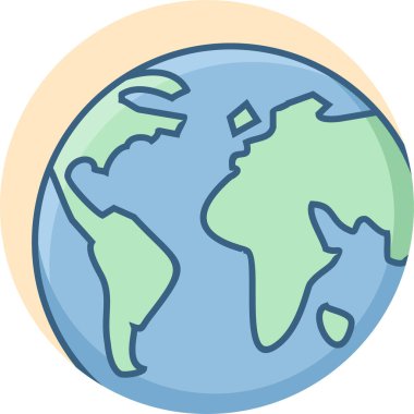 Gezegen Dünya vektör simgesi modern basit vektör illüstrasyonu 