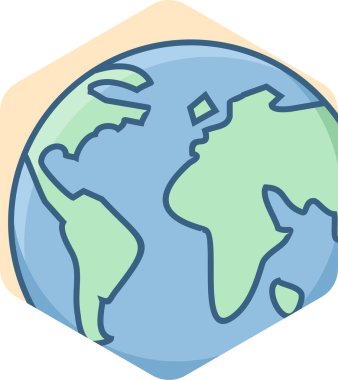 Gezegen Dünya vektör simgesi modern basit vektör illüstrasyonu 