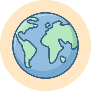 Gezegen Dünya vektör simgesi modern basit vektör illüstrasyonu 