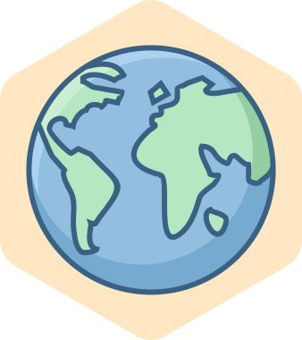 Gezegen Dünya vektör simgesi modern basit vektör illüstrasyonu 