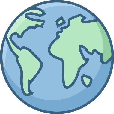 Gezegen Dünya vektör simgesi modern basit vektör illüstrasyonu 