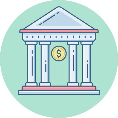 Banka vektör simgesi modern basit vektör illüstrasyonu 