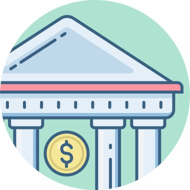 Banka vektör simgesi modern basit vektör illüstrasyonu 