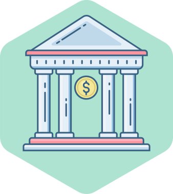 Banka vektör simgesi modern basit vektör illüstrasyonu 