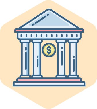 Banka vektör simgesi modern basit vektör illüstrasyonu 