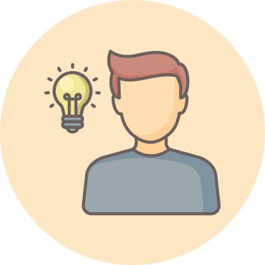 Fikir vektörü simgesi olan bir adam modern basit vektör illüstrasyonu 