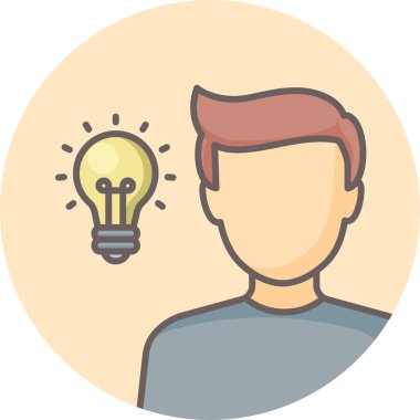 Fikir vektörü simgesi olan bir adam modern basit vektör illüstrasyonu 