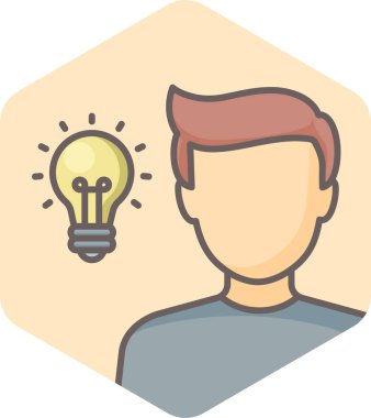 Fikir vektörü simgesi olan bir adam modern basit vektör illüstrasyonu 