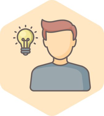 Fikir vektörü simgesi olan bir adam modern basit vektör illüstrasyonu 