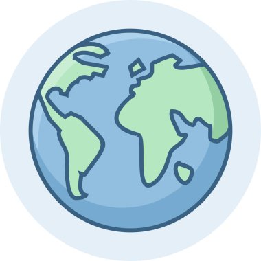 Dünya vektör simgesi modern basit vektör illüstrasyonu 