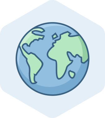 Dünya vektör simgesi modern basit vektör illüstrasyonu 