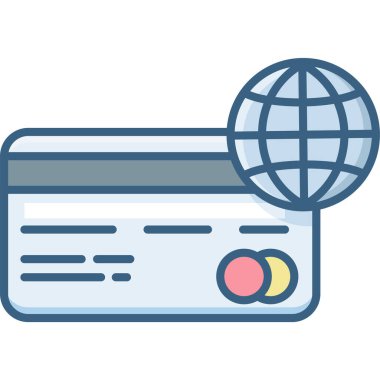 Kredi kartı vektör simgesi modern basit vektör illüstrasyonu 