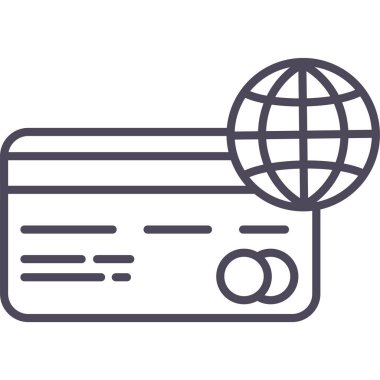 Kredi kartı vektör simgesi modern basit vektör illüstrasyonu 