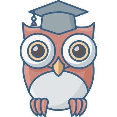 akıllı baykuş vektör simgesi modern basit vektör illüstrasyonu 