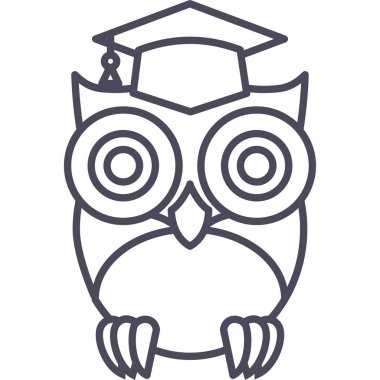 akıllı baykuş vektör simgesi modern basit vektör illüstrasyonu 