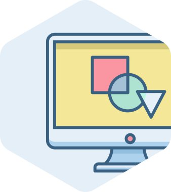 Monitör vektör simgesi üzerinde geometri Modern basit vektör illüstrasyonu 