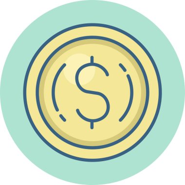 Dolar sikke vektör simgesi modern basit vektör illüstrasyonu 