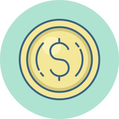 Dolar sikke vektör simgesi modern basit vektör illüstrasyonu 