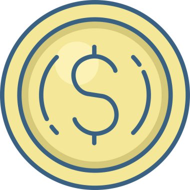 Dolar sikke vektör simgesi modern basit vektör illüstrasyonu 