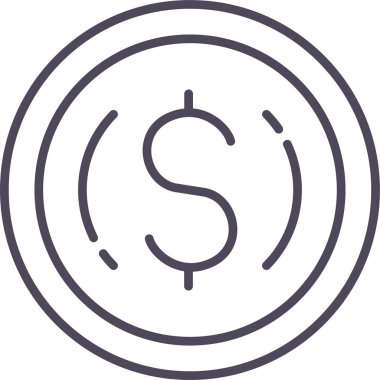 Dolar sikke vektör simgesi modern basit vektör illüstrasyonu 