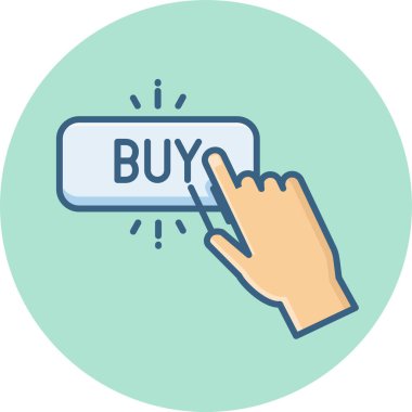 Düğme vektör simgesini satın al modern basit vektör illüstrasyonu 