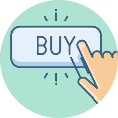 Düğme vektör simgesini satın al modern basit vektör illüstrasyonu 