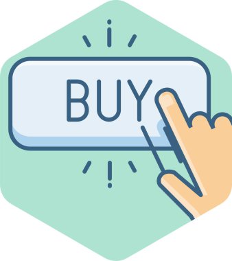 Düğme vektör simgesini satın al modern basit vektör illüstrasyonu 