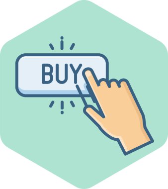 Düğme vektör simgesini satın al modern basit vektör illüstrasyonu 