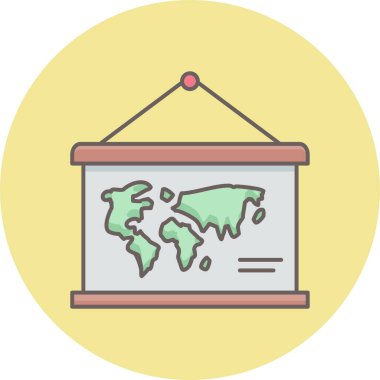 dünya haritası vektör simgesi modern basit vektör illüstrasyonu  