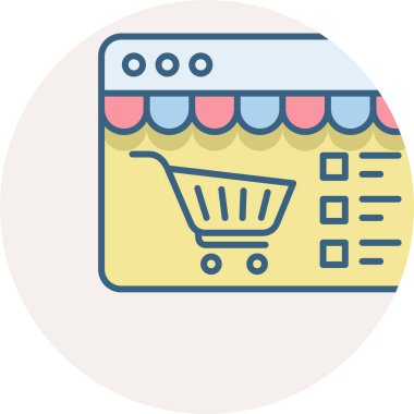 çevrimiçi alışveriş arabası vektör simgesi modern basit vektör illüstrasyonu 