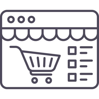 çevrimiçi alışveriş arabası vektör simgesi modern basit vektör illüstrasyonu 