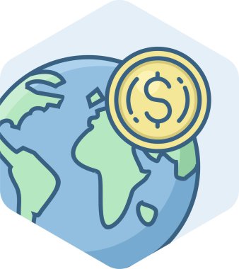 dünya para oranı vektör simgesi modern vektör illüstrasyonu 