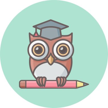 öğrenilmiş baykuş vektör simgesi modern basit vektör illüstrasyonu 